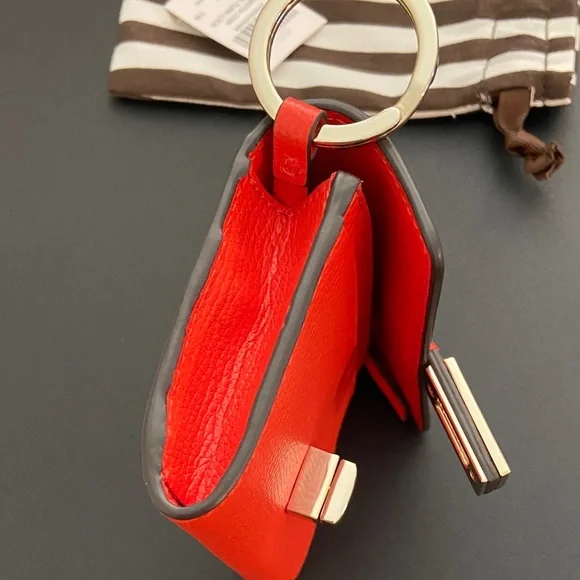 Henri Bendel Orange Leather Compact Wallet - Picture 14 of 16